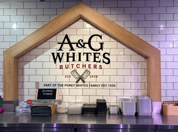 A&G Whites Butchers branding ahead of the new shop opening in Wokingham