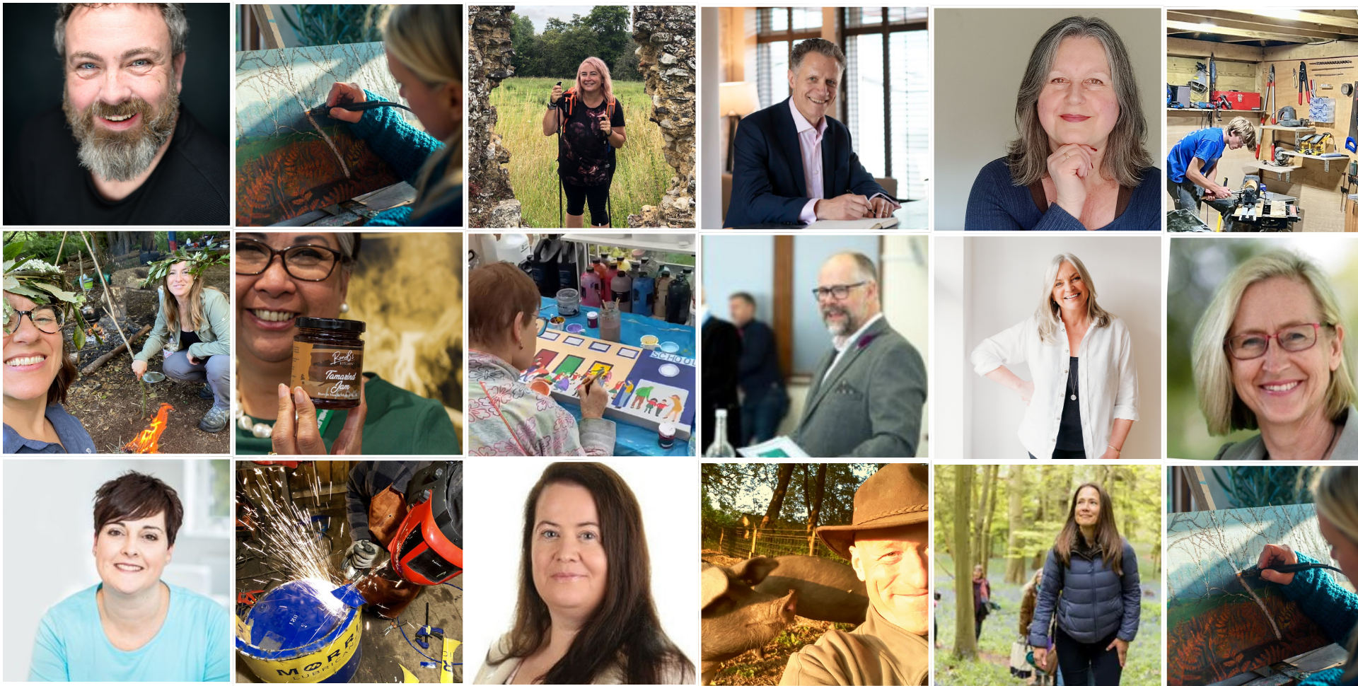 A collage of Surrey Hills member business owners and makers